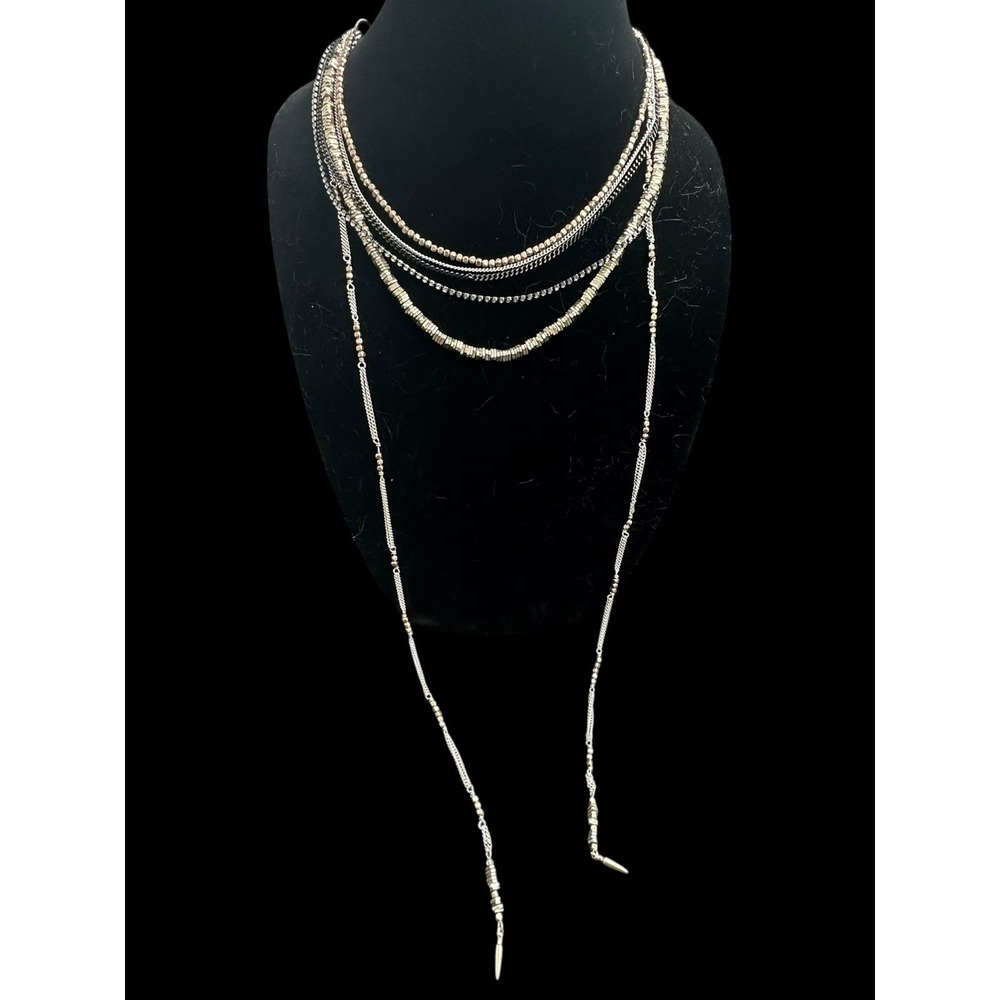 Stella &‎ Dot 4-in-1 Versatile Necklace Womens OS Mixed Metal Boho Rhinestone